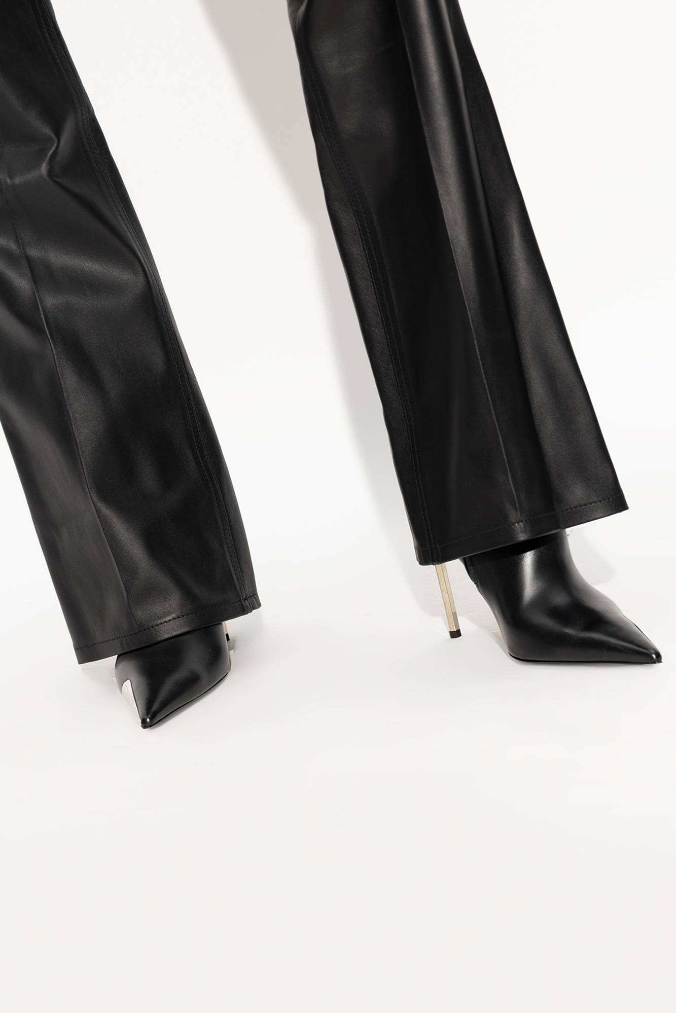 ロングブーツ OFF WHITE Black Nappa Leather Allen Ankle Boots Off-white 'allen' Heeled Ankle Boots In Black | ModeSens
